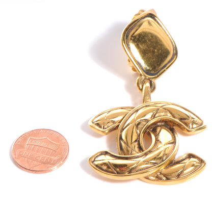Chanel Quilted CC Clip On Drop Earrings 2 of 4