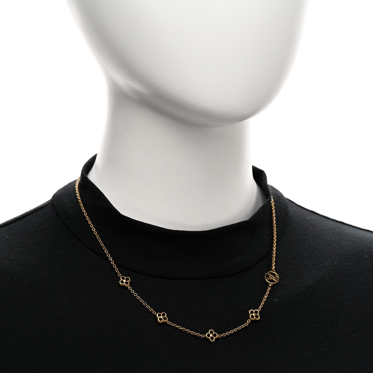 Louis Vuitton Metal Flowerful Choker Necklace Gold 2 of 6
