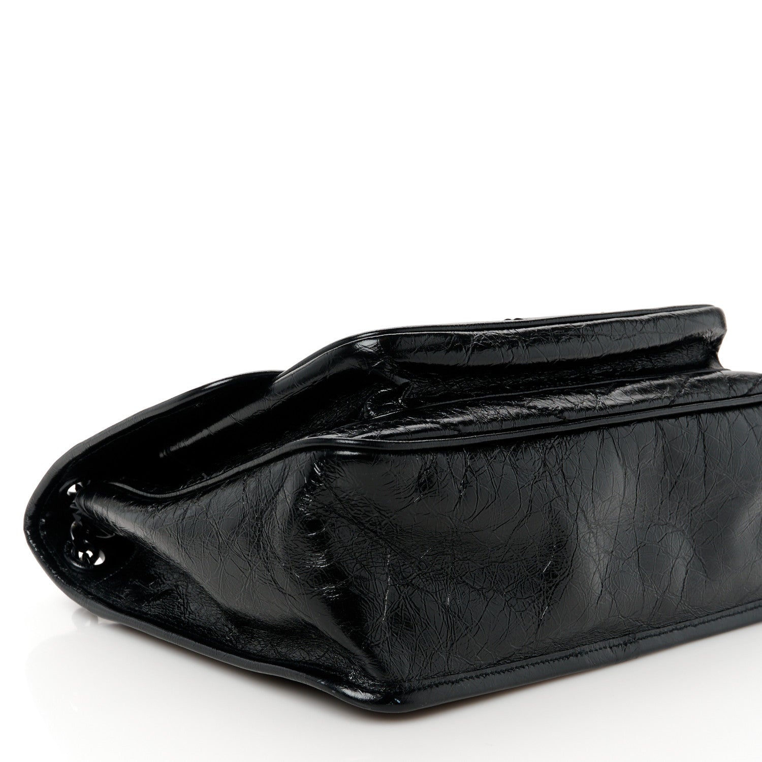 Saint Laurent Crinkled Calfskin Matelasse Monogram Medium Niki Chain Satchel Black 9 of 10