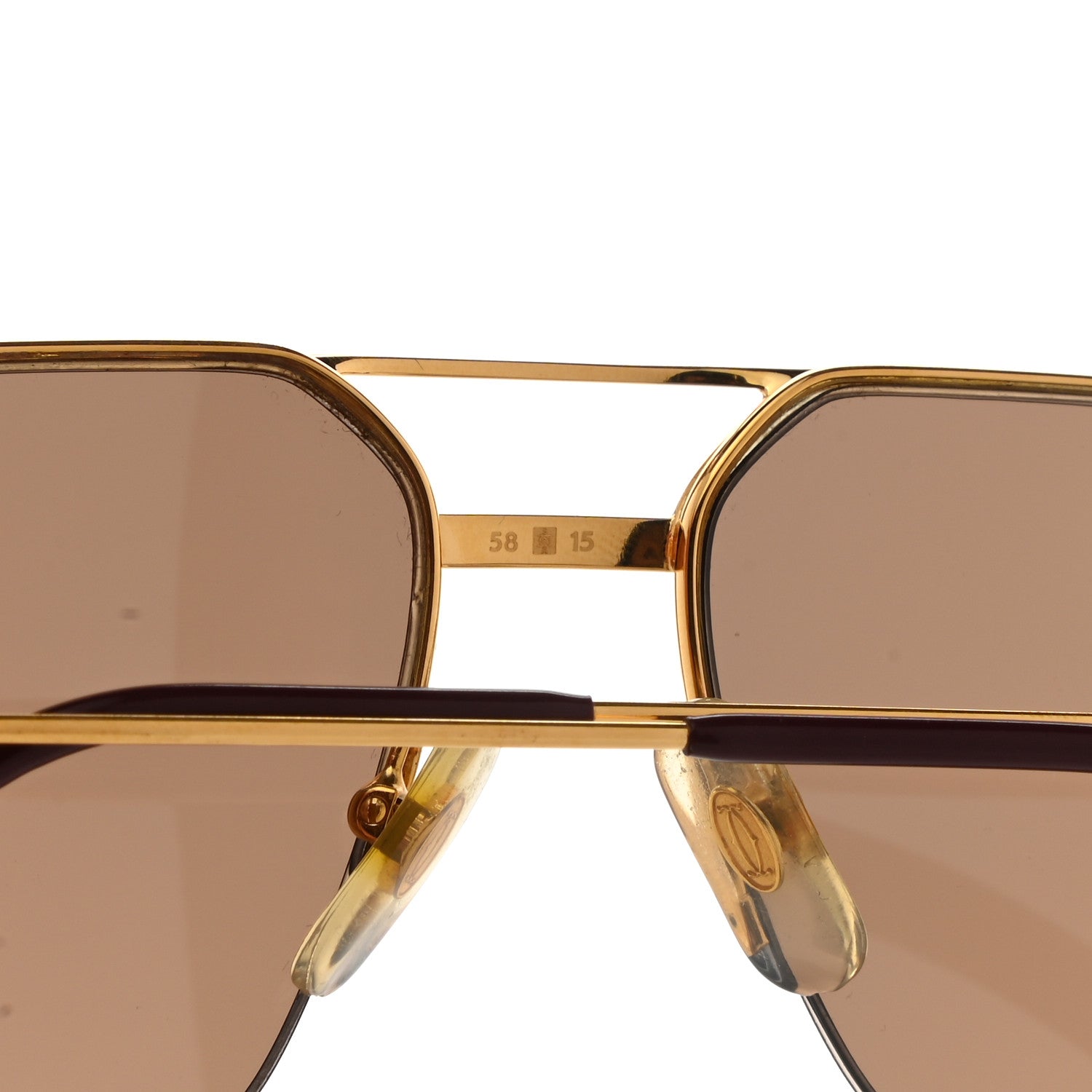 Cartier Metal 61mm Aviator Sunglasses Gold 9 of 10