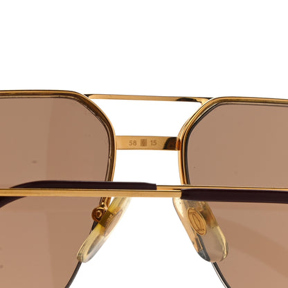 Cartier Metal 61mm Aviator Sunglasses Gold 9 of 10