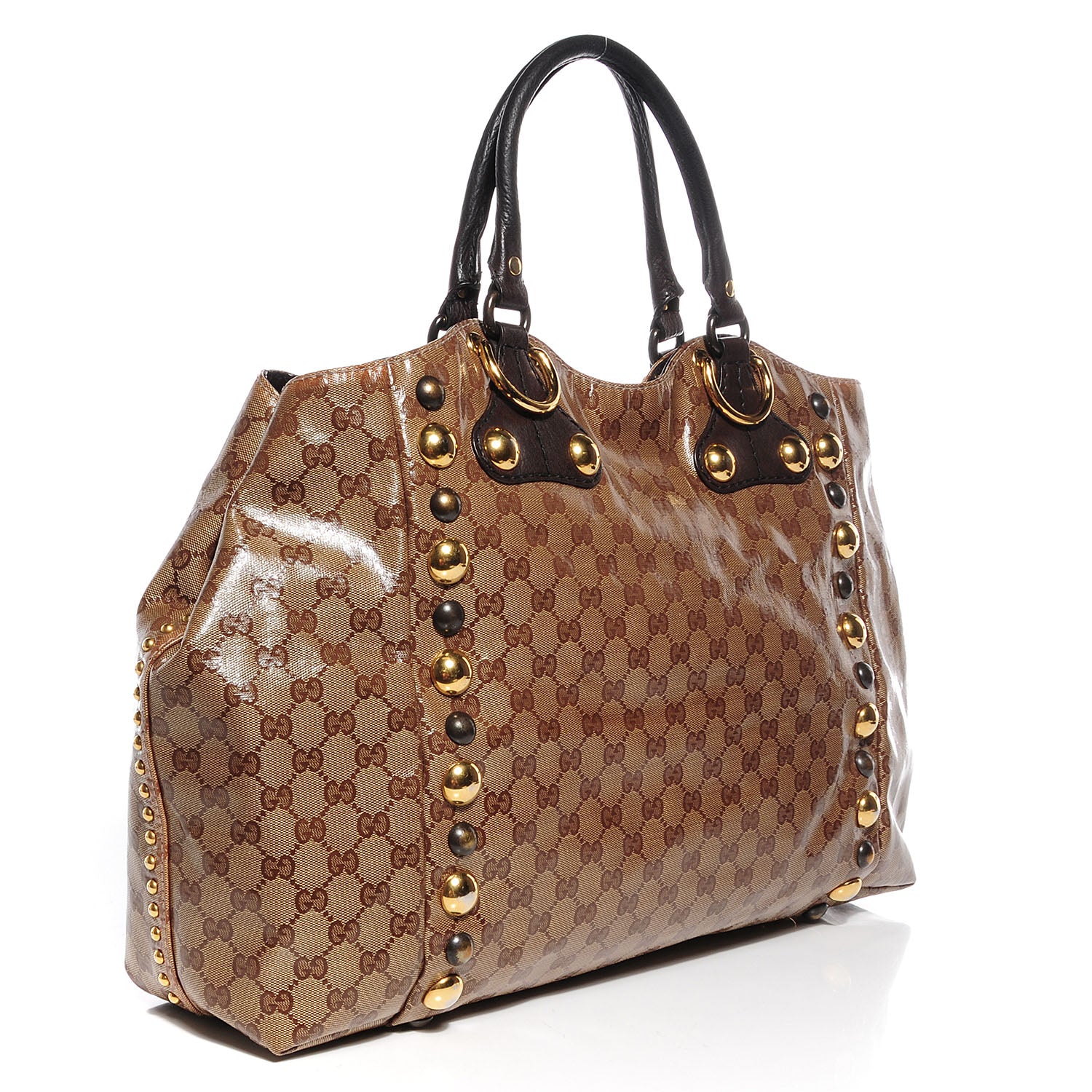 Gucci Crystal Monogram Large Babouska Tote Brown 3 of 7