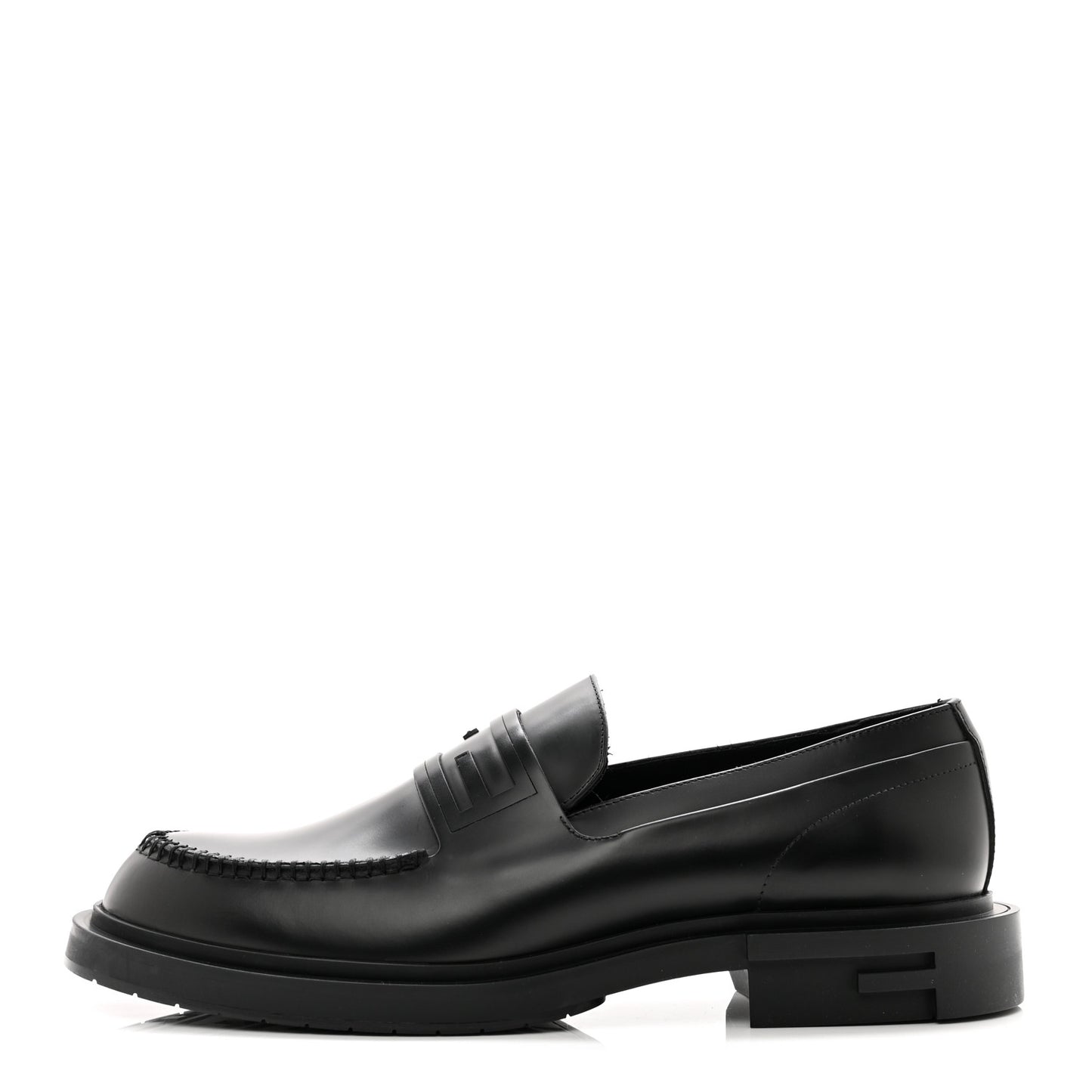 Vitello Abrasivato Mens Frame Loafers 8 Black