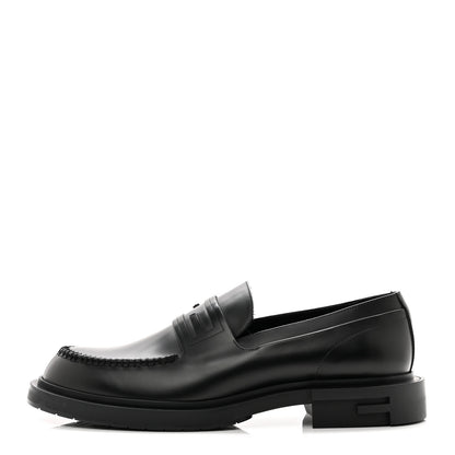 Fendi Vitello Abrasivato Mens Frame Loafers 8 Black 1 of 10