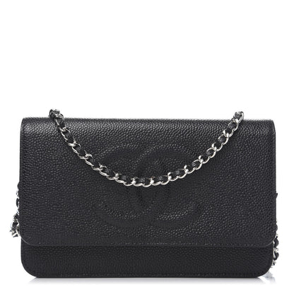 Chanel Caviar Timeless CC Wallet On Chain WOC Black 1 of 11