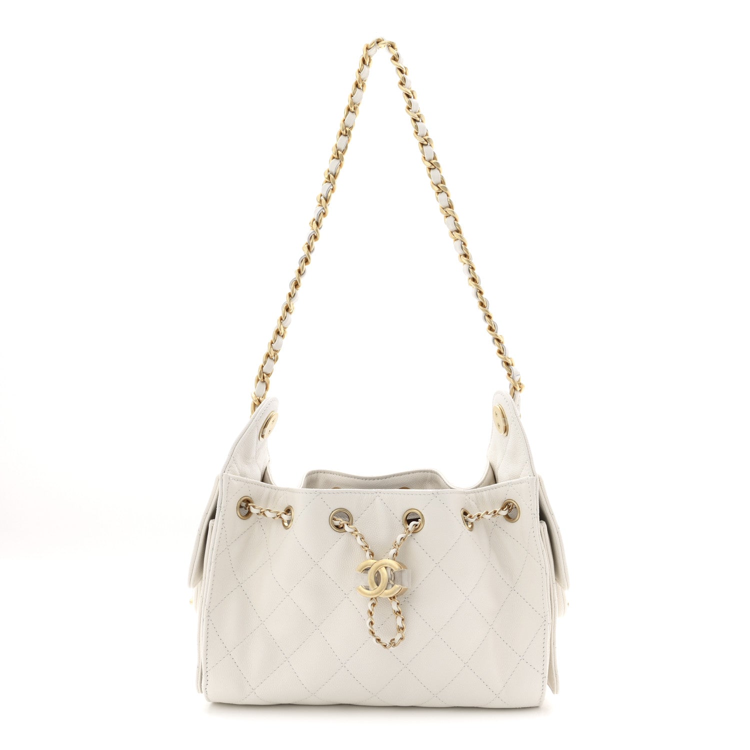 Chanel Caviar Quilted Mini Chanel 25 Handbag White 1 of 10