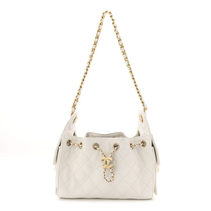 Chanel Caviar Quilted Mini Chanel 25 Handbag White 1 of 10