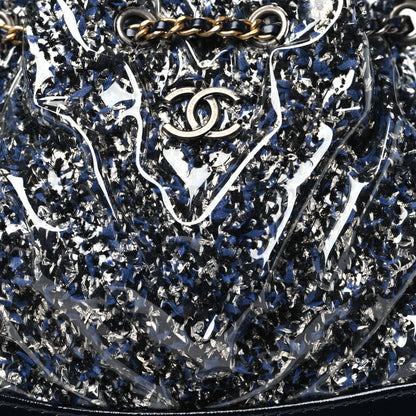 Chanel Tweed PVC Quilted Gabrielle Backpack Navy Black 8 of 10