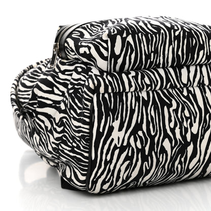 Saint Laurent Canvas Zebra Print City Backpack Black White 9 of 10