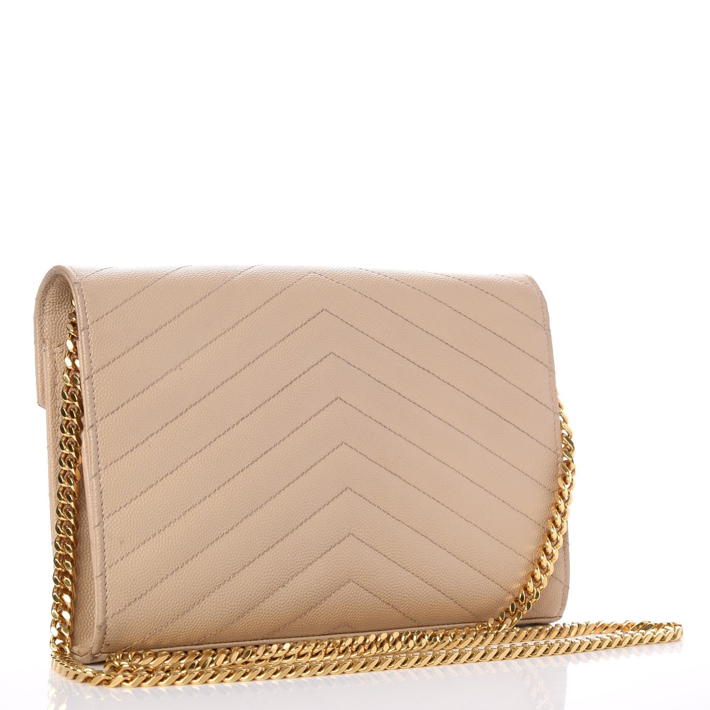 Grain De Poudre Matelasse Chevron Monogram Chain Wallet Rose Antic