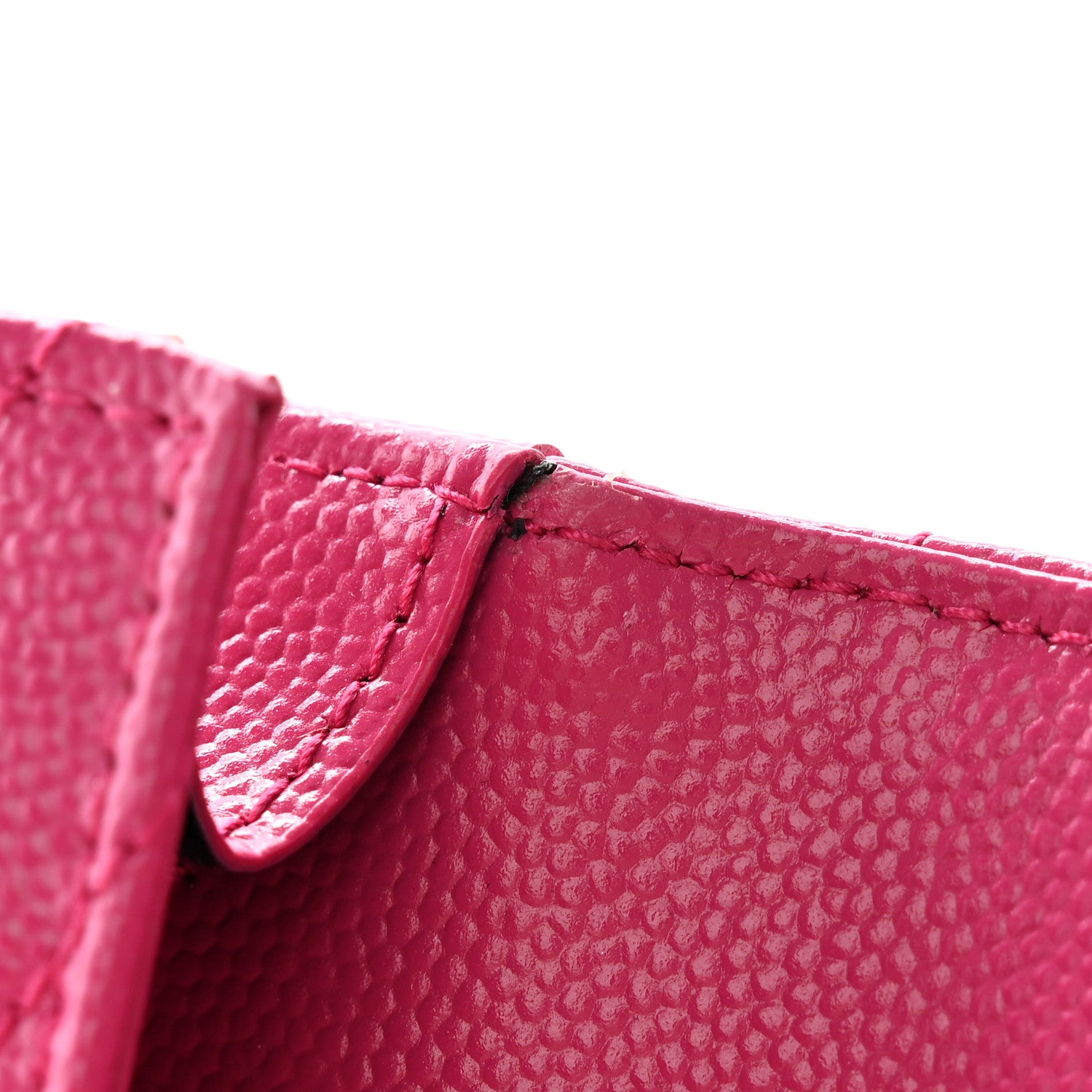 Saint Laurent Grain De Poudre Matelasse Chevron Small Monogram Envelope Wallet Bubblegum 11 of 12