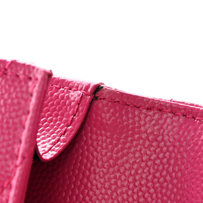 Saint Laurent Grain De Poudre Matelasse Chevron Small Monogram Envelope Wallet Bubblegum 11 of 12