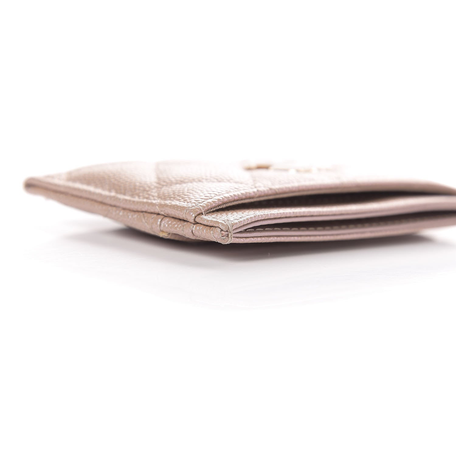 Chanel Iridescent Caviar Quilted Card Holder Beige 9 of 11