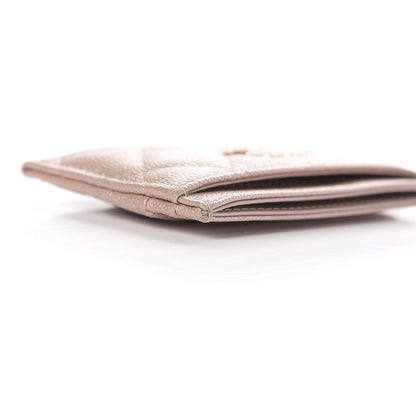 Chanel Iridescent Caviar Quilted Card Holder Beige 9 of 11