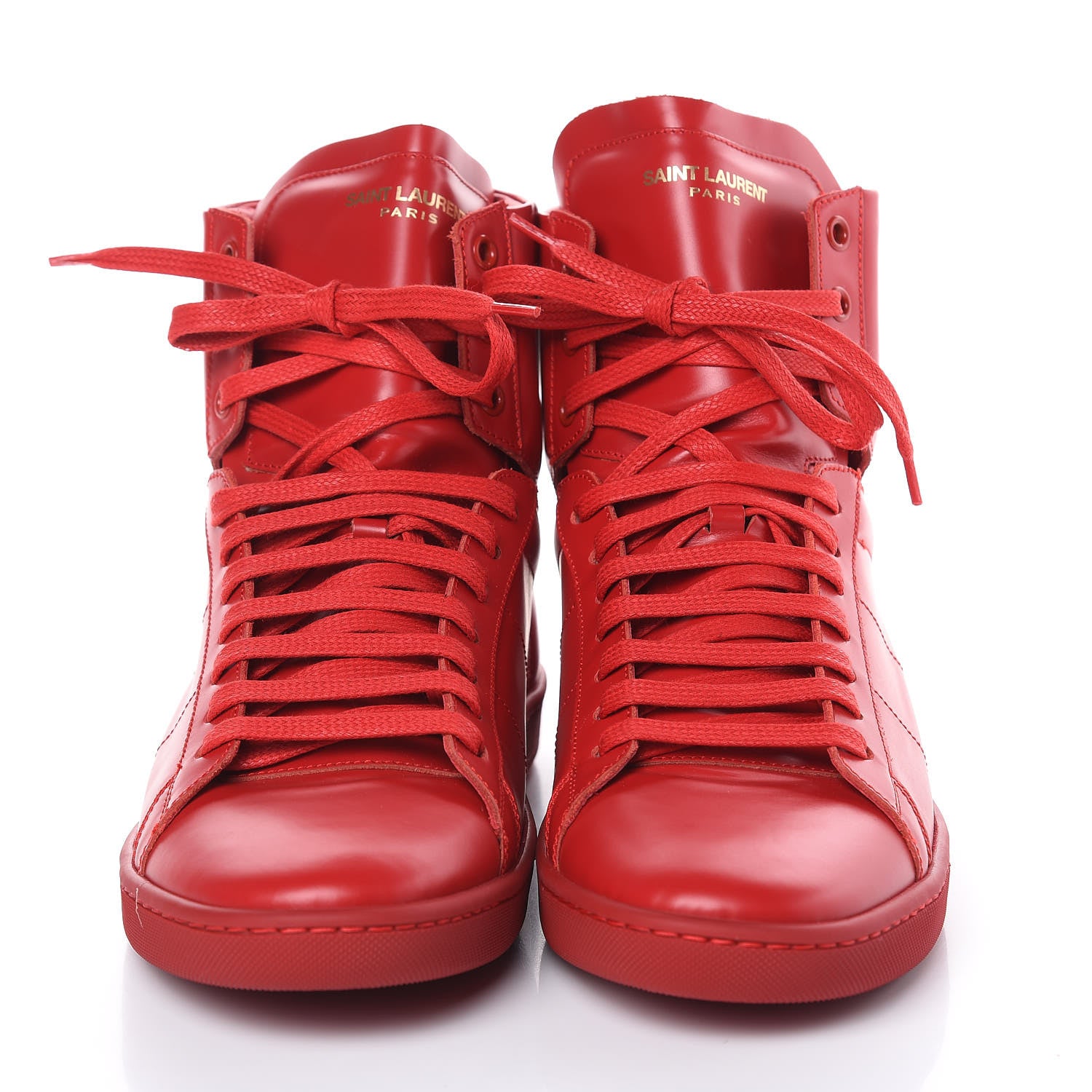 Saint Laurent Calfskin Mens Court Classic SL/01H High Top Sneakers 41.5 New Red 2 of 7