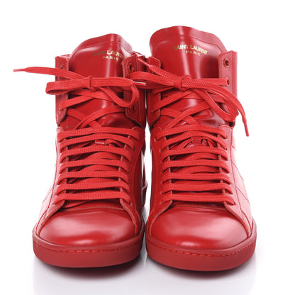 Saint Laurent Calfskin Mens Court Classic SL/01H High Top Sneakers 41.5 New Red 2 of 7