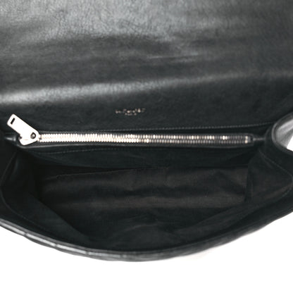 Saint Laurent Sheepskin Matelasse Chevron Monogram Large College Satchel Black 5 of 11