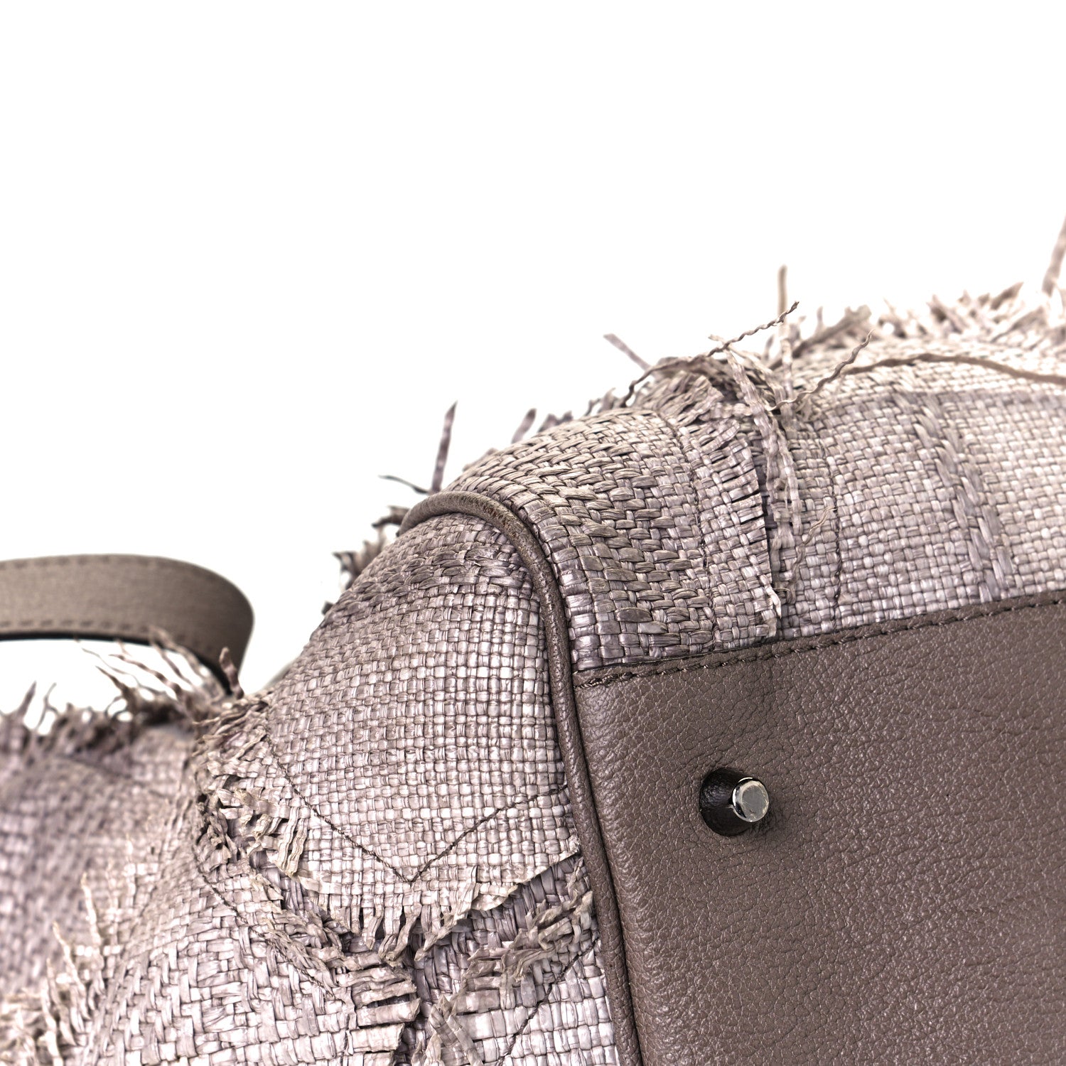 Burberry Raffia Prorsum Patchwork Tote Grey 4 of 19