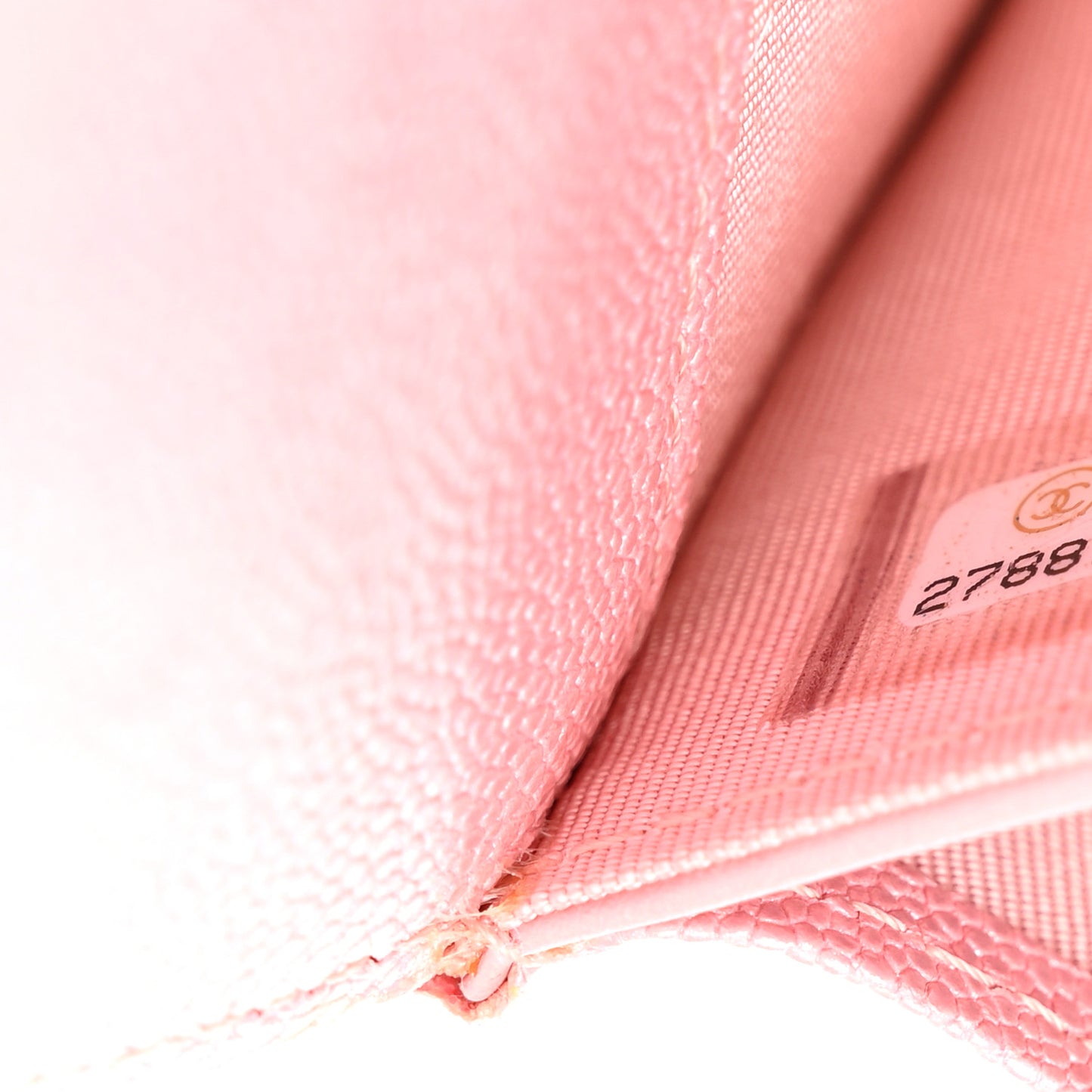 Iridescent Caviar Quilted Medium Flap Wallet Rose Pink