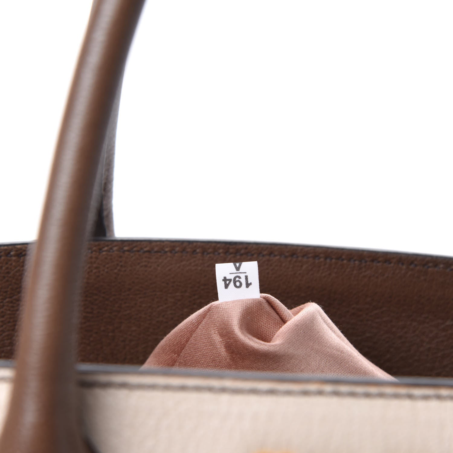 Miu Miu Goatskin Madras Bi-Color Top Handle Tote Talco Bambu 10 of 11