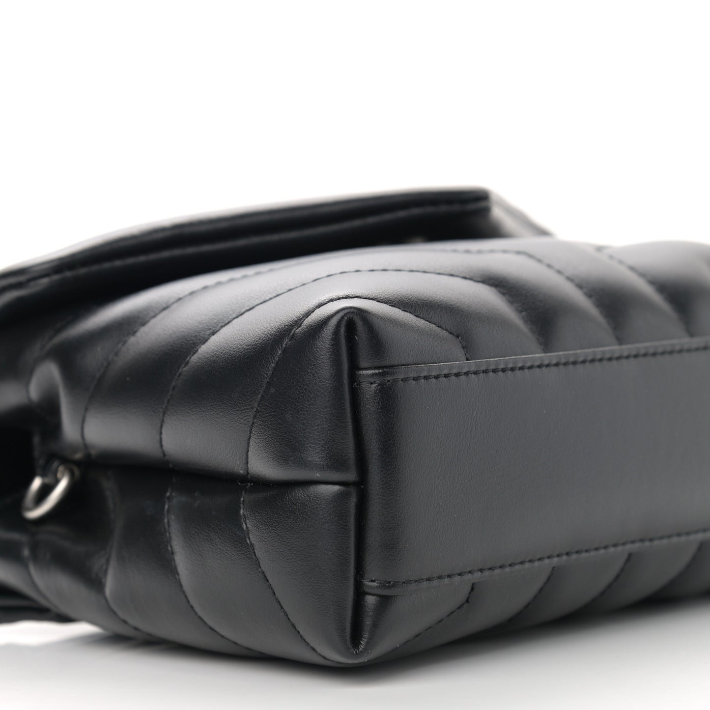 Calfskin Y Quilted Monogram Toy Loulou Crossbody Bag Black
