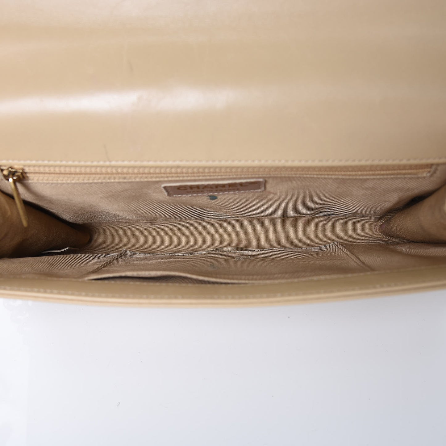 Lambskin Quilted New Medium Boy Flap Beige
