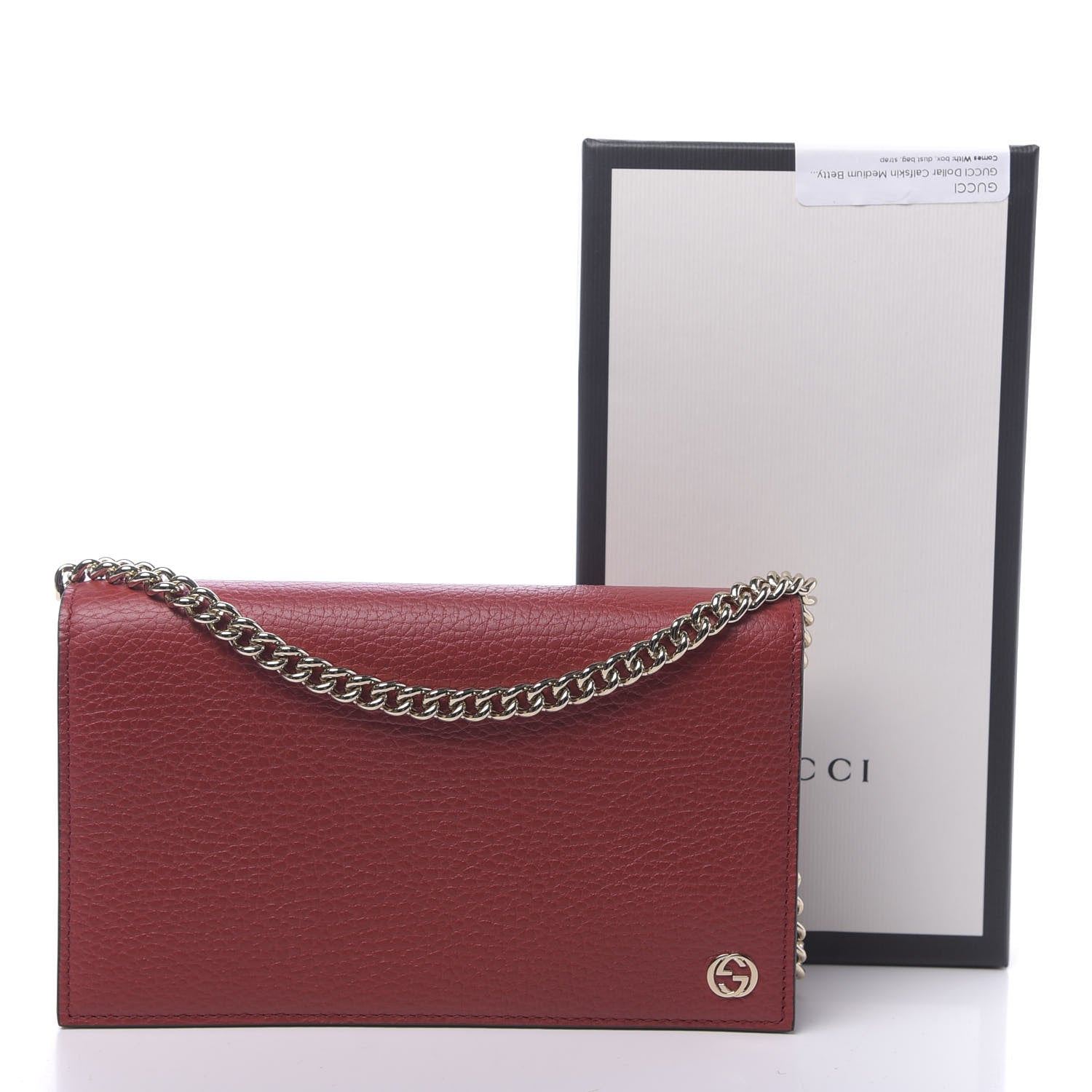 Gucci Dollar Calfskin Medium Betty Chain Wallet Red 11 of 11