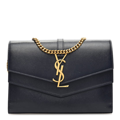 Saint Laurent Smooth Calfskin Monogram Sulpice Chain Wallet Black 1 of 9