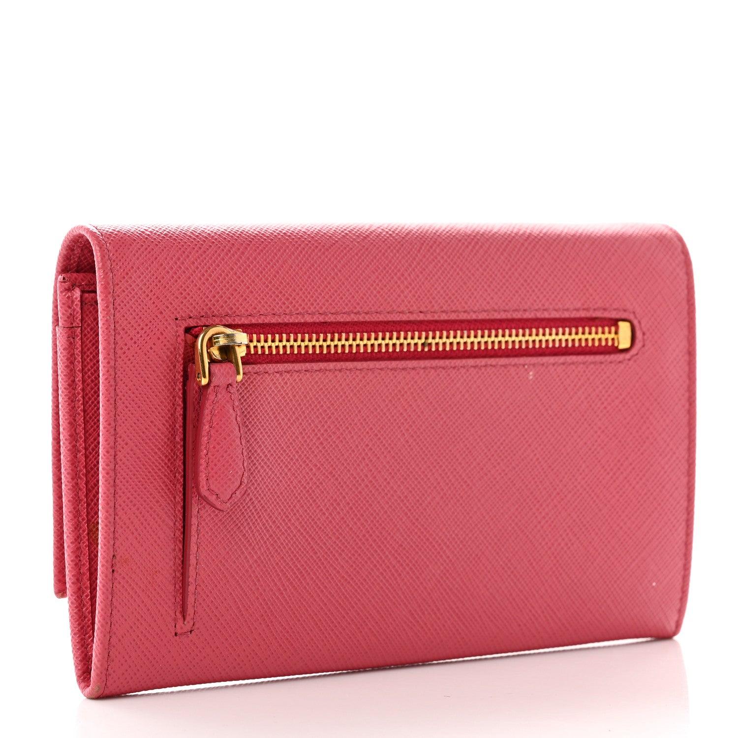 Prada Saffiano Triangle Wristlet Wallet Peonia 3 of 10