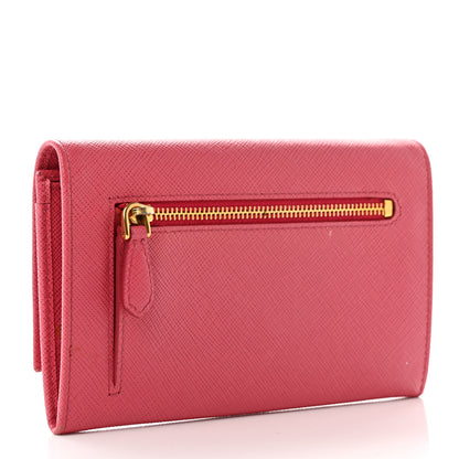Prada Saffiano Triangle Wristlet Wallet Peonia 3 of 10