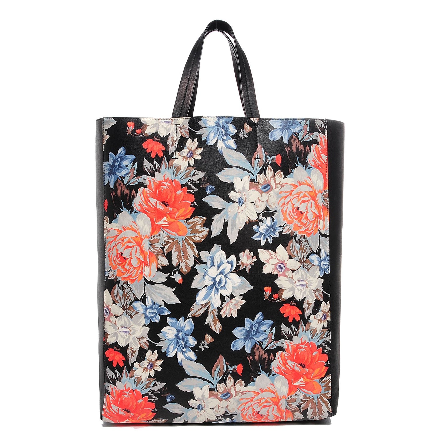Lambskin Floral Vertical Cabas Potiron