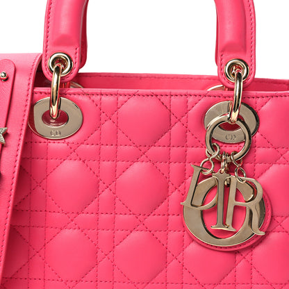 Christian Dior Lambskin Cannage Small My ABCDior Lady Dior Fuchsia 8 of 10