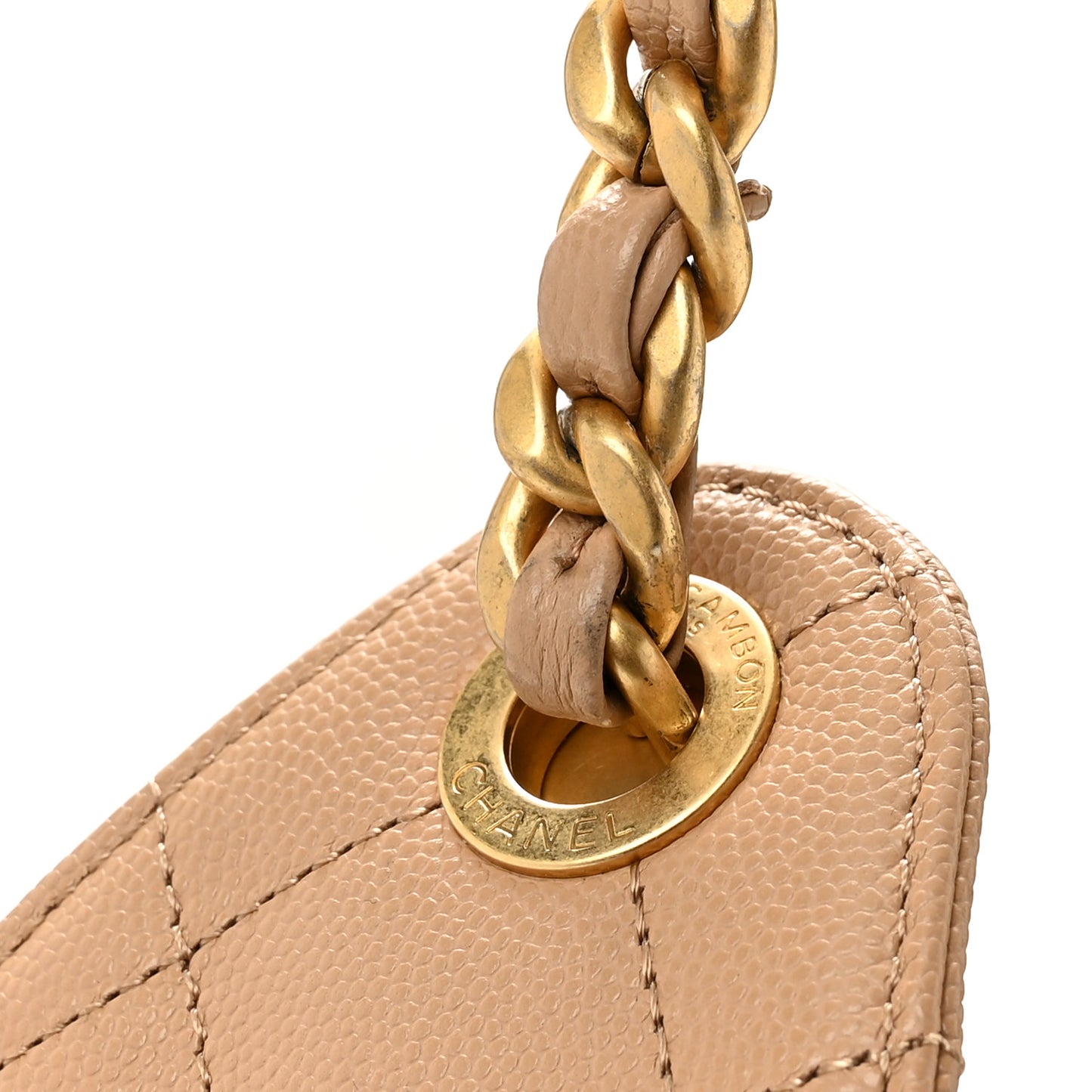 Caviar Quilted Small Chanel 25 Handbag Beige