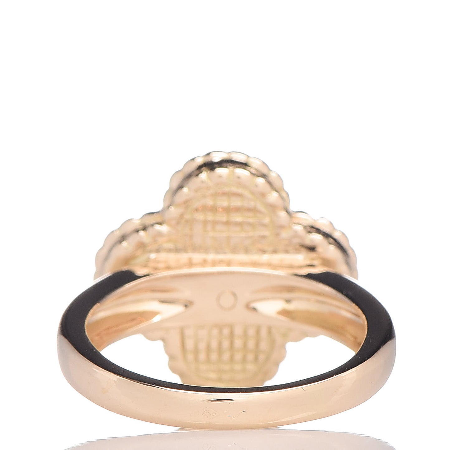 18K Yellow Gold Diamond Black Onyx Vintage Alhambra Ring 45 3.25