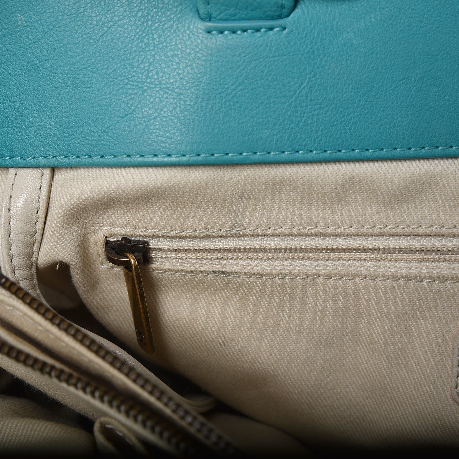 Chanel Calfskin Large Retro Girl Shopping Tote Turquoise 9 of 21