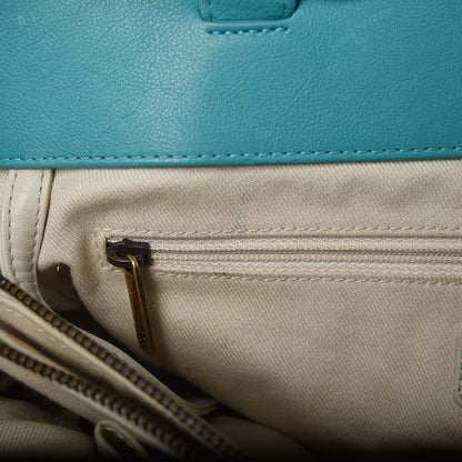 Chanel Calfskin Large Retro Girl Shopping Tote Turquoise 9 of 21
