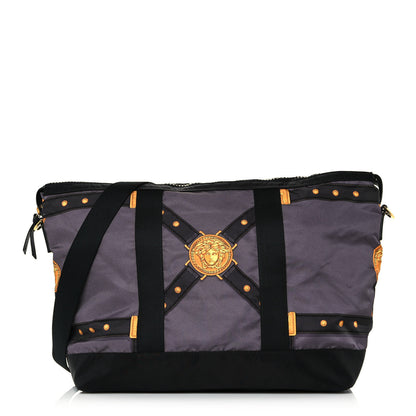 Versace Nylon Tribute Print Convertible Tote Grey 3 of 13