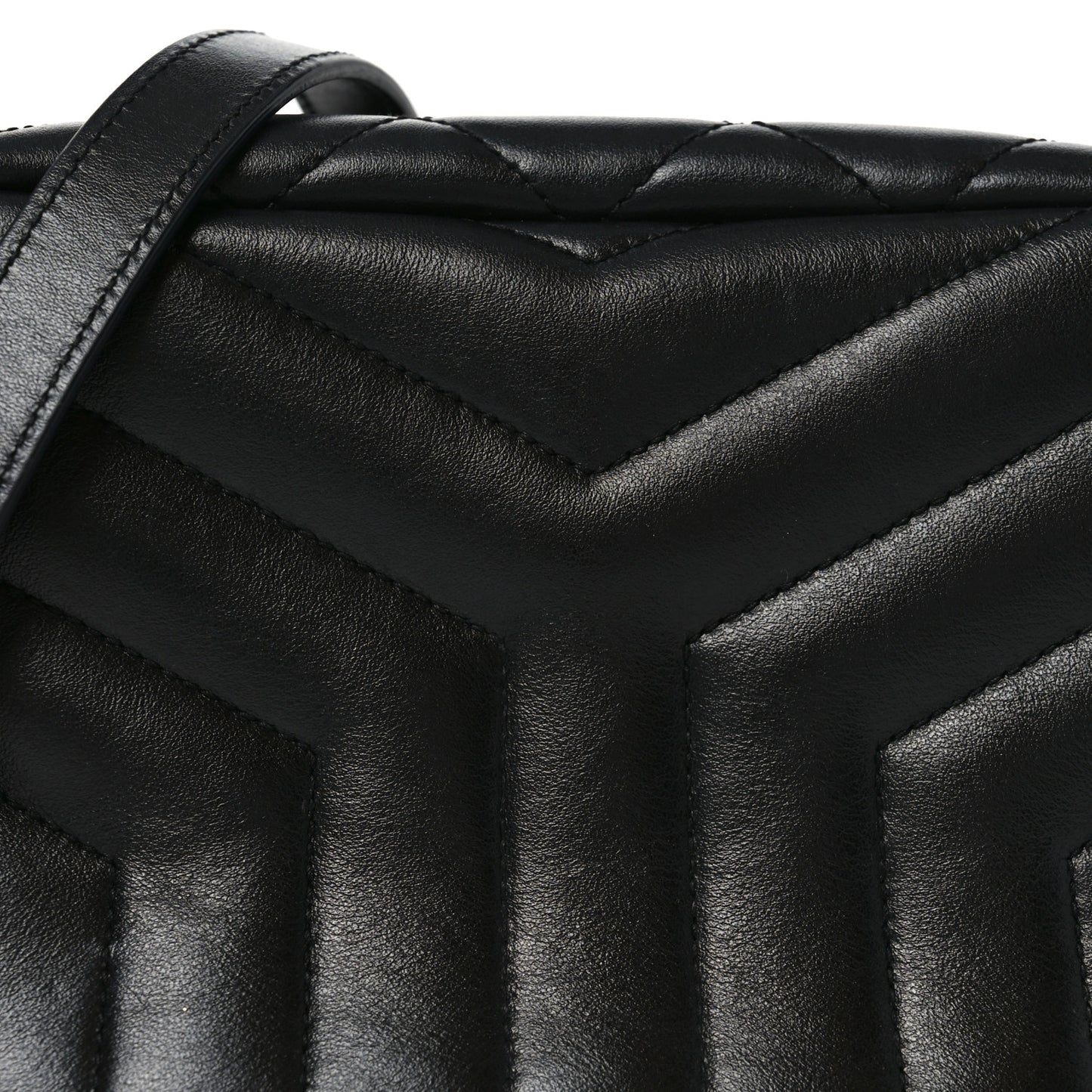 Calfskin Y Quilted Monogram Small Loulou Bowling Bag Black