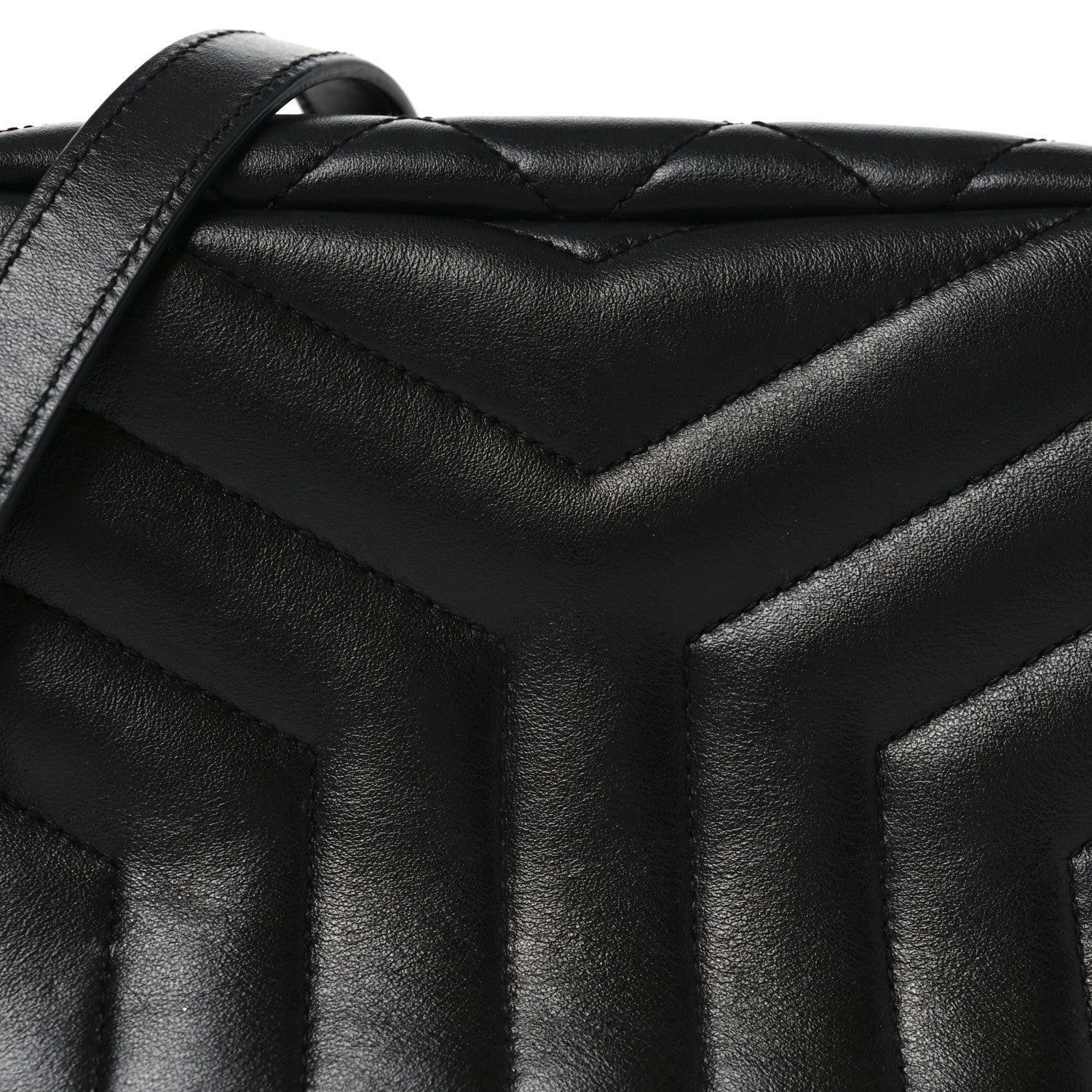 Saint Laurent Calfskin Y Quilted Monogram Small Loulou Bowling Bag Black 8 of 10