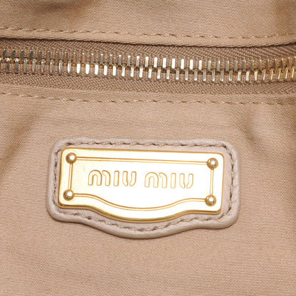 Miu Miu Nappa Leather Large Patchwork Tote Beige 7 of 8