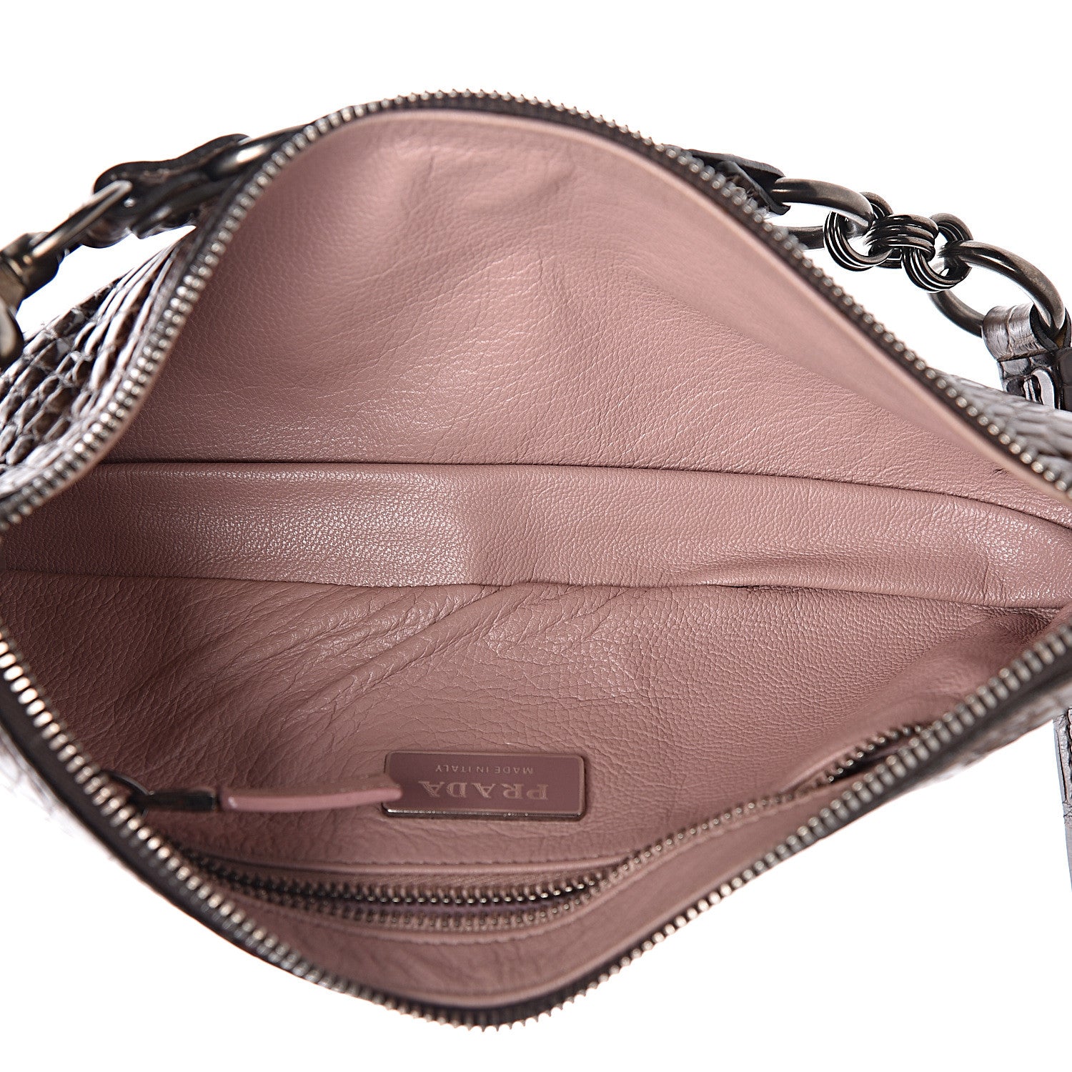 Prada Alligator Shoulder Bag Brown 7 of 10