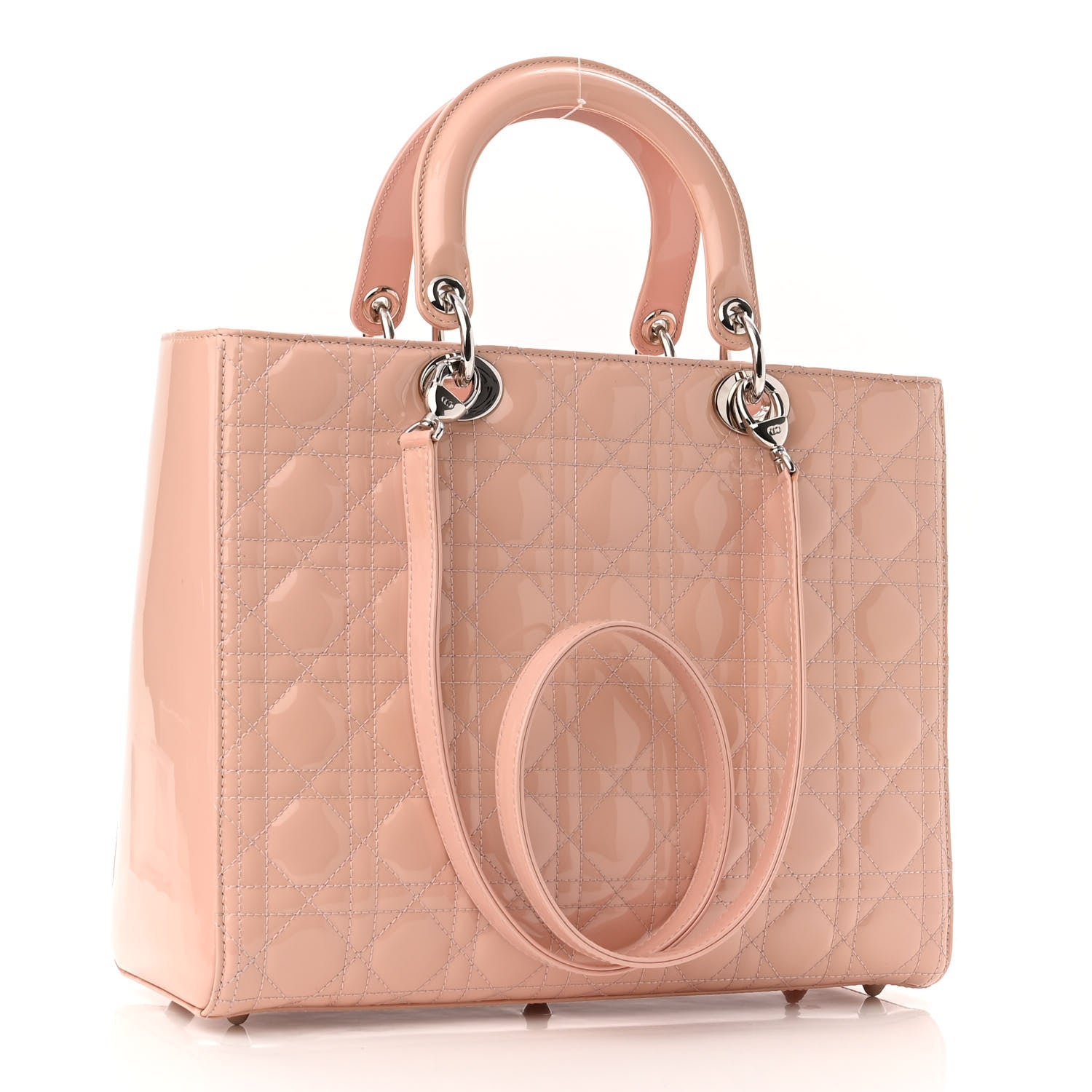 Christian Dior Patent Cannage Large Lady Dior Light Pink 3 of 12