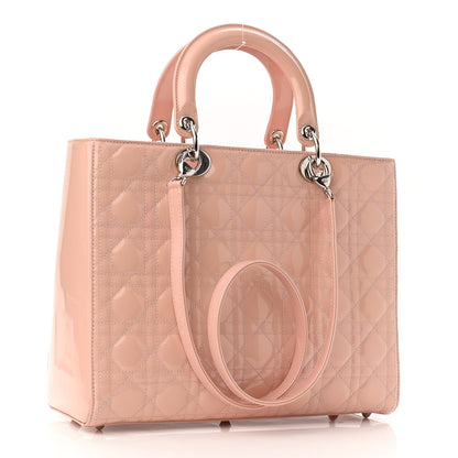 Christian Dior Patent Cannage Large Lady Dior Light Pink 3 of 12