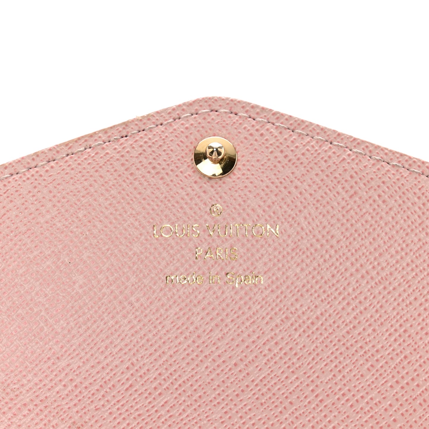Damier Ebene Studded Sarah Wallet NM Rose Ballerine