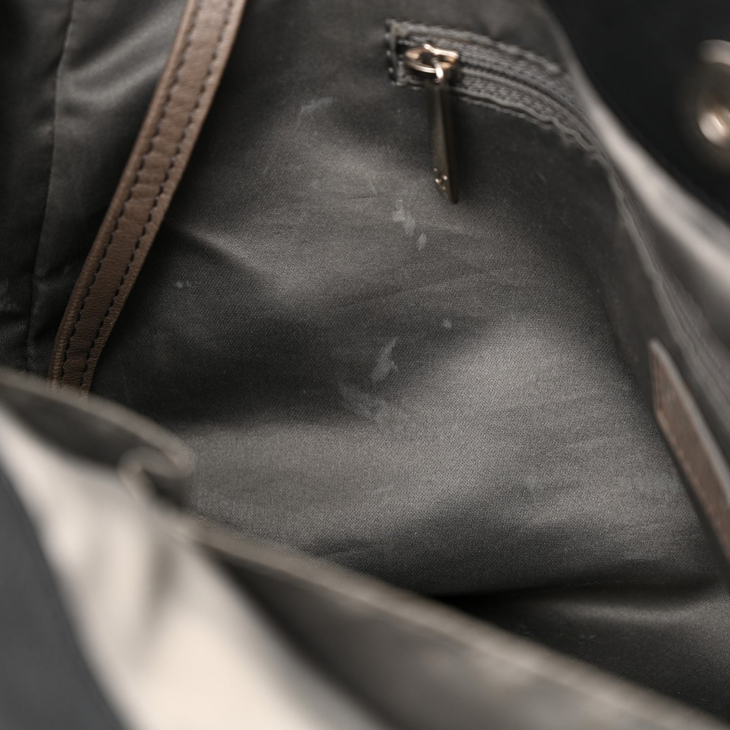 Calfskin Modern Chain Rhodoid East West Tote Black