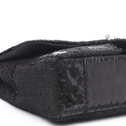 Chanel Tweed Patchwork Jumbo Single Flap Black 9 of 10