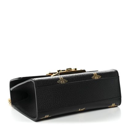 Gucci Grained Calfskin Bee Star Small Padlock Shoulder Bag Black 4 of 13