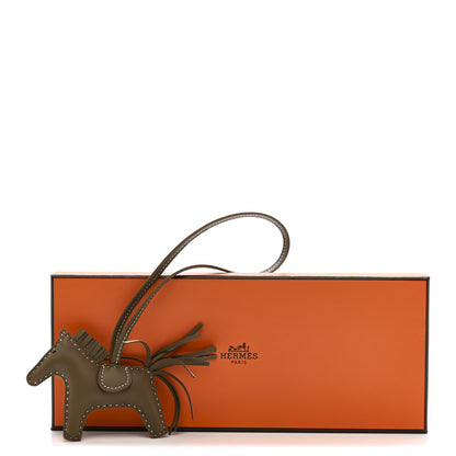 Hermes Milo Lambskin Grigri Rodeo Horse Bag Charm PM Etoupe 4 of 4