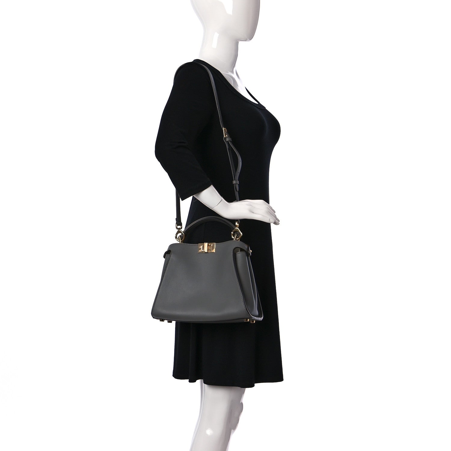 Fendi Vitello Medium Peekaboo Iconic Essentially Satchel Moon Miel 2 of 9