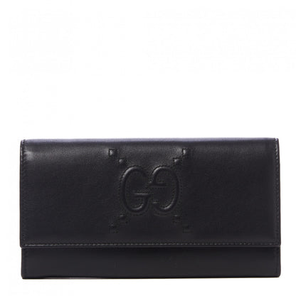 Gucci Apollo Calfskin GG Dadini Embroidered Continental Wallet Black 1 of 9